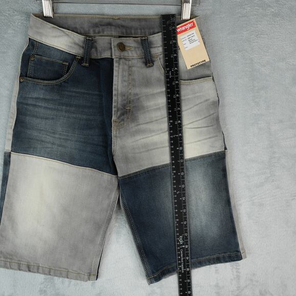 Wrangler Shorts Boys 25x10.5 Patchwork Bandit Prototype Straight Leg Adjustable - Picture 6 of 11